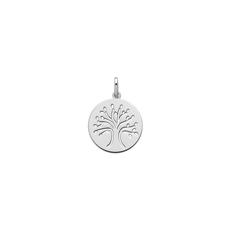 Pendentif Arbre De Vie Or Blanc 9K