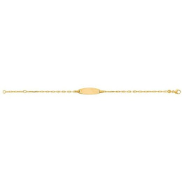 Bracelet  Identite Bebe Marine Plaque Ovale 1004509 - Marque Collection Julien D'Orcel  Or 375/1000 - Couleur Jaune -