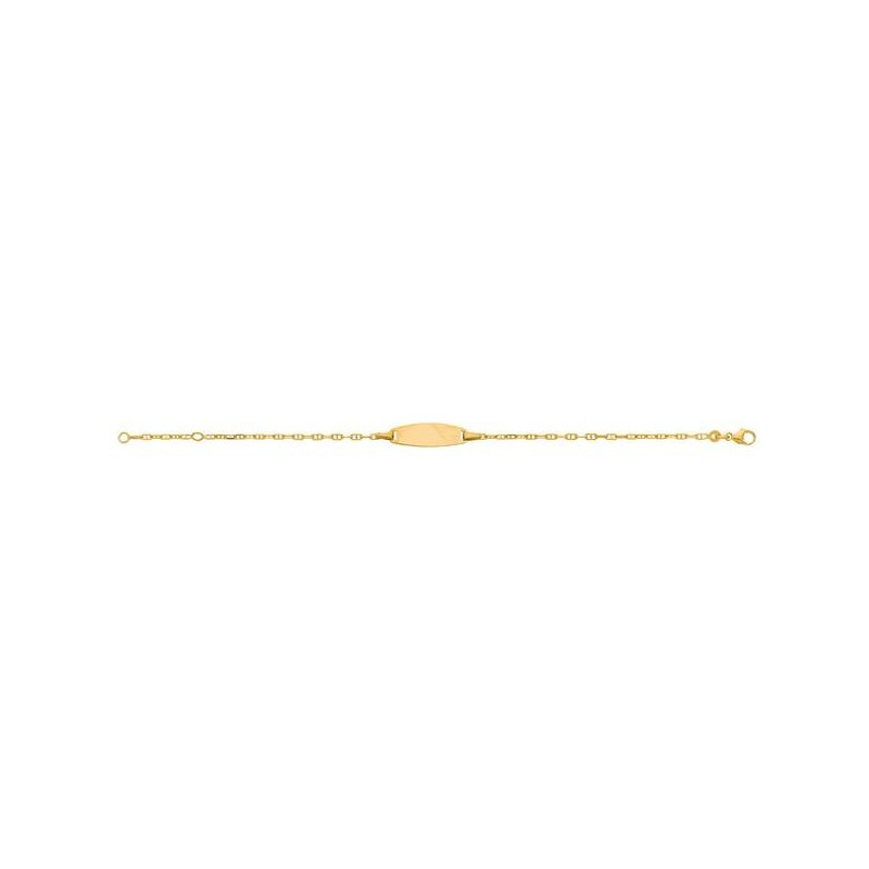 Bracelet  Identite Bebe Marine Plaque Ovale 1004509 - Marque Collection Julien D'Orcel  Or 375/1000 - Couleur Jaune -