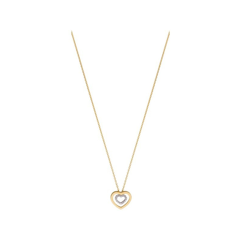 Collier Coeur Or Bicolore Diamant 0,012 Ct 1007848 - Marque Collection Julien D'Orcel  Or 750/1000 - Couleur Bicolore - Diamant