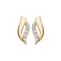 Boucles D'Oreilles  Fantaisie, Diamant 0,01 Ct, Or Jaune 9K 1010358 - Marque Collection Julien D'Orcel