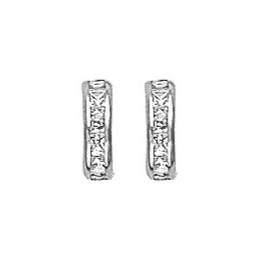 1/2 Créoles Oxydeydes 1006612 - Marque Collection Julien D'Orcel  Or 375/1000 - Couleur Blanc Oxydeyde De Zirconium