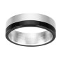 Phebus - Bague acier et céramique noire - T62 - Réf 15-0286-62