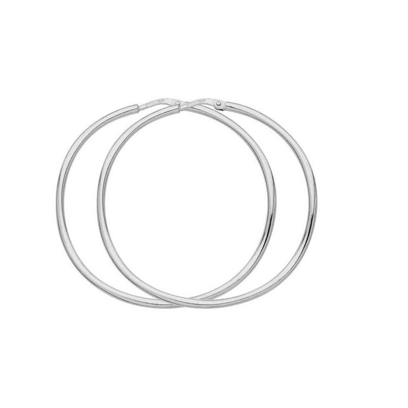 Boucles D'Oreilles  Créoles Fil 1,5 Ø40 Mm 1003239 - Marque Collection Julien D'Orcel  Argent 925/1000 - Couleur Blanc