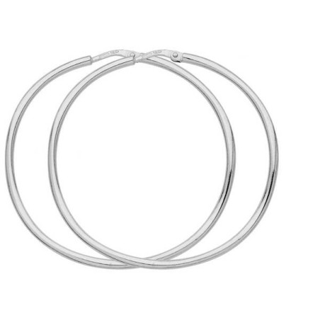 Boucles D'Oreilles  Créoles Fil 1,5 Ø40 Mm 1003239 - Marque Collection Julien D'Orcel  Argent 925/1000 - Couleur Blanc