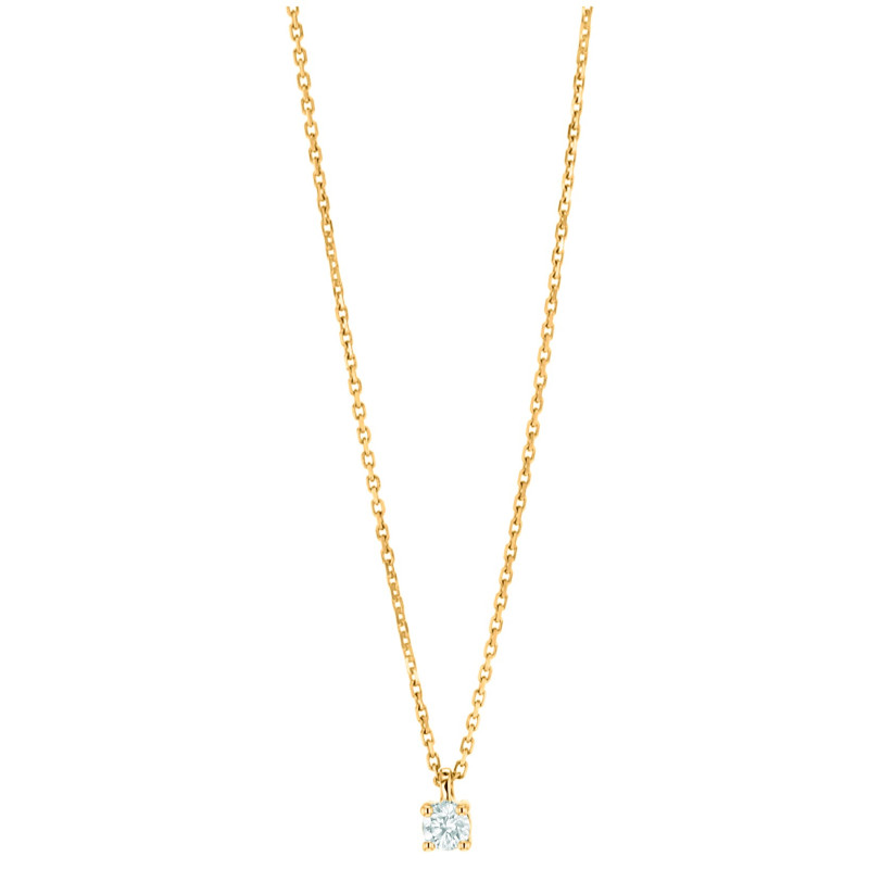Collier Solitaire Diamant 0,05 Ct Or Jaune 9K 1008257 - Marque Collection Julien D'Orcel  Or 375/1000 - Couleur Jaune - Diamant