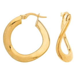 Creoles Twistees Fil Ovale 4 Mm D 15 Mm Or J