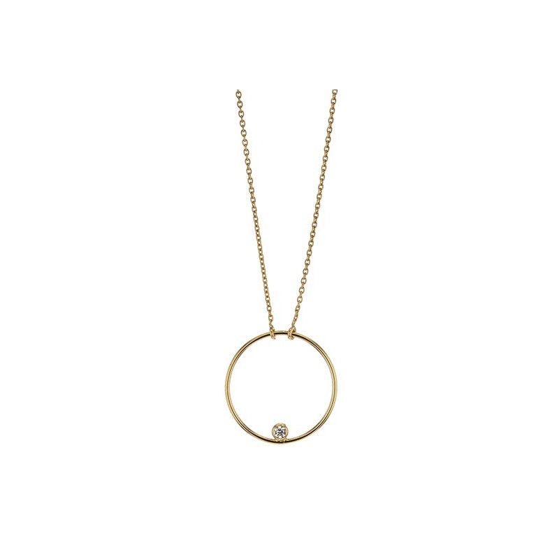 Collier Cercle Solitaire Or Oxyde de zirconium - 1008272
