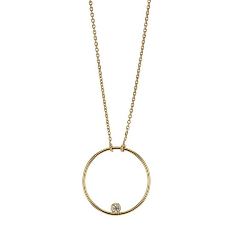 Collier Cercle Solitaire Or Oxyde de zirconium - 1008272