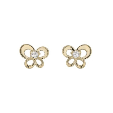 Boucles D'Oreilles  Papillons Oxydeyde Or Jaune 9K 1011006 - Marque Collection Julien D'Orcel    Oxydeyde De Zirconium