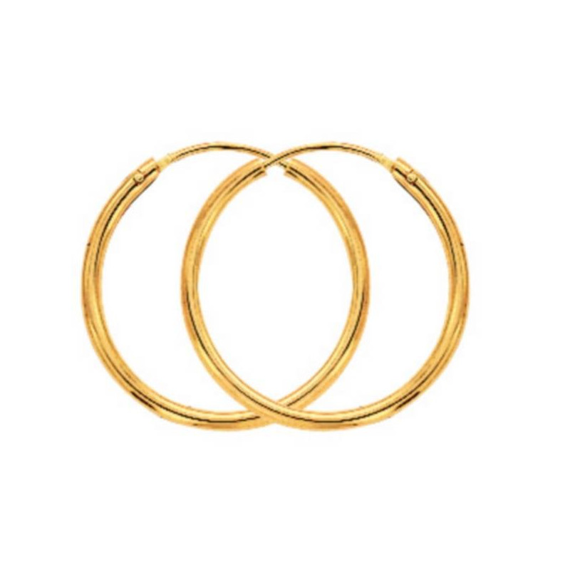 Boucles D'Oreilles  Créoles Fil 1,2 Ø16 Mm 1005170 - Marque Collection Julien D'Orcel  Or 375/1000 - Couleur Jaune -