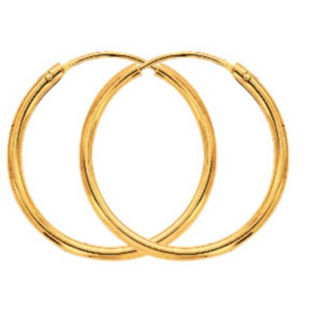 Boucles D'Oreilles  Créoles Fil 1,2 Ø16 Mm 1005170 - Marque Collection Julien D'Orcel  Or 375/1000 - Couleur Jaune -