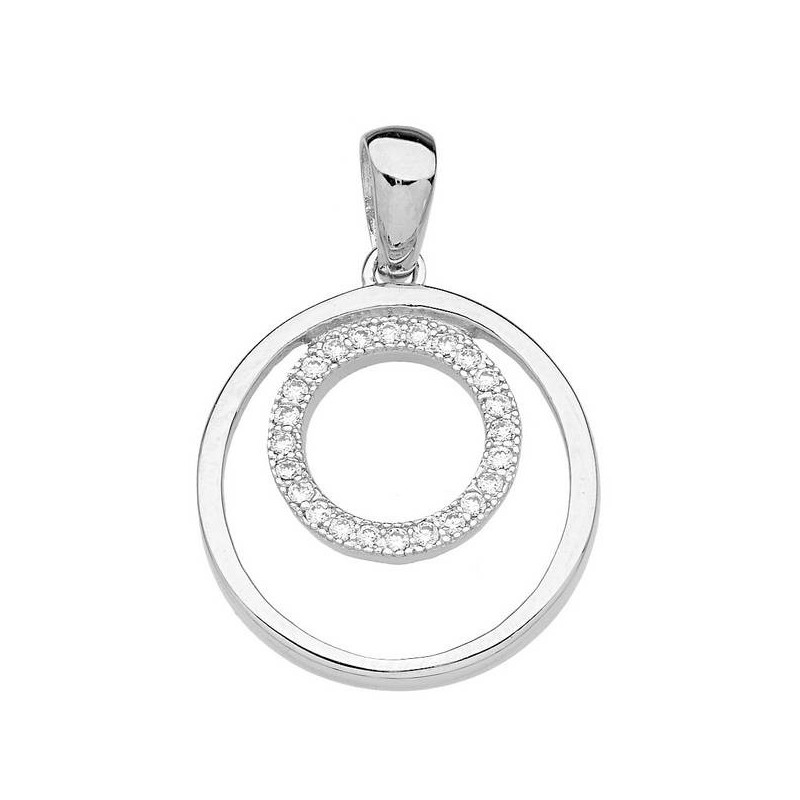 Pendentif 2 Cercles Argent Oxyde de zirconium - 1004112 Pendentif 2 Cercles Argent Oxyde de zirconium - 1004112