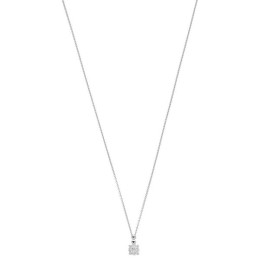 Collier Solitaire Oxydeyde Griffes Or Blanc 9K 1008032 - Marque Collection Julien D'Orcel  Or 375/1000  Oxydeyde De Zirconium