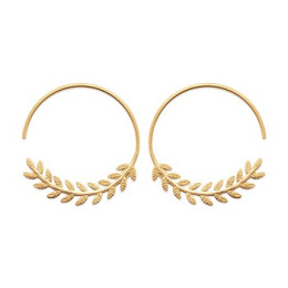Boucles D'Oreilles  Creoles Laurier Plaque Or - 1018118 1018118 - Marque Mdd1  Plaqué Or - Couleur Jaune -