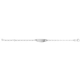 Bracelet  Ibb Maille Alternee 1/1 Plaque Ovale Or B 1004537 - Marque Collection Julien D'Orcel  Or 375/1000 - Couleur Blanc