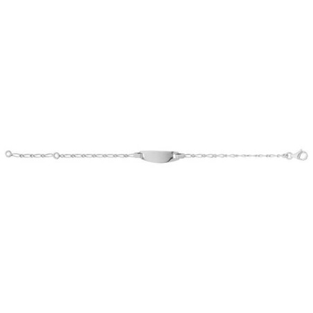 Bracelet  Ibb Maille Alternee 1/1 Plaque Ovale Or B 1004537 - Marque Collection Julien D'Orcel  Or 375/1000 - Couleur Blanc