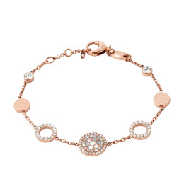Fossil - Bracelet vintage glitz a pampilles dorées rose - Réf JF01739791