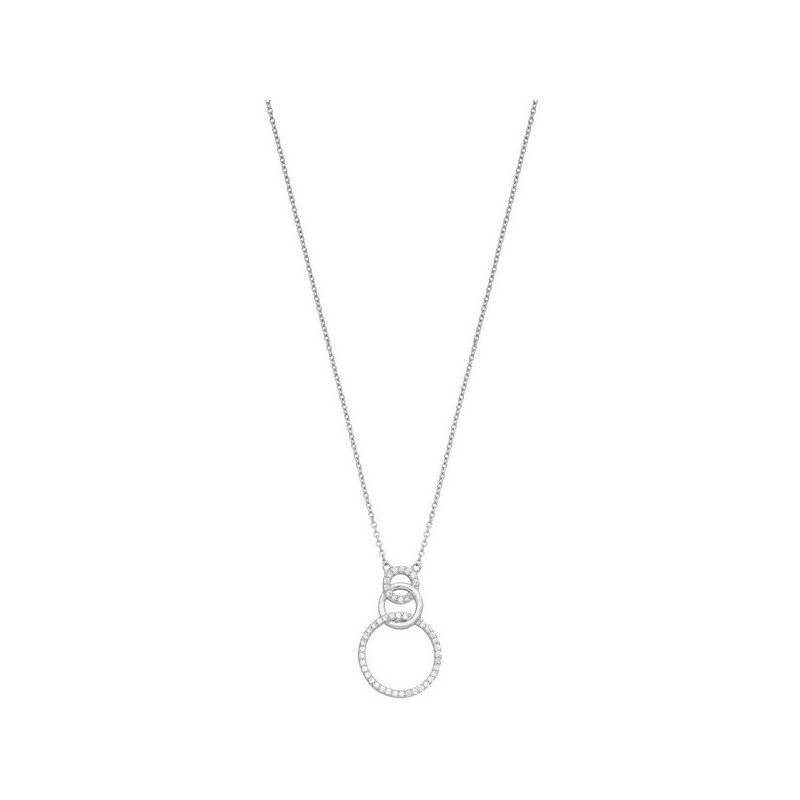 Collier Multi Oxydeydes Fantaisie   Cercles Entrelacés   Argent 925