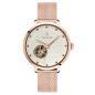 Pierre Lannier - Montre Femme  Éolia blanche acier milanais doré rose - ref 310F908