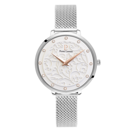 Montre Femme PIERRE LANNIER Eolia Cadran Blanc Motif Milanais - 040J608