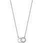 Lotus Style - Collier acier, double cercles et oxyde de zirconium - Réf LS1913-1/1