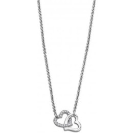 Lotus Style - Collier acier, double coeurs - Réf LS1912-1/1
