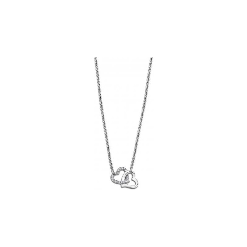 Lotus Style - Collier acier, double coeurs - Réf LS1912-1/1