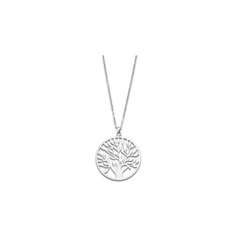 Lotus Style - Collier acier, pendentif arbre de vie - Réf LS1898-1/1