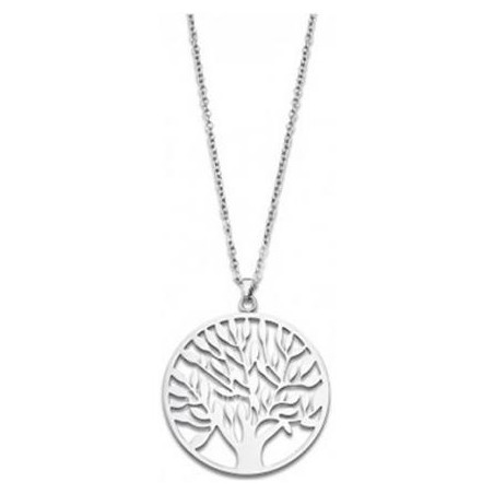 Lotus Style - Collier acier, pendentif arbre de vie - Réf LS1898-1/1