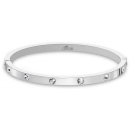 Lotus Style - Bracelet jonc, acier et oxyde de zirconium - Réf LS1846-2/1