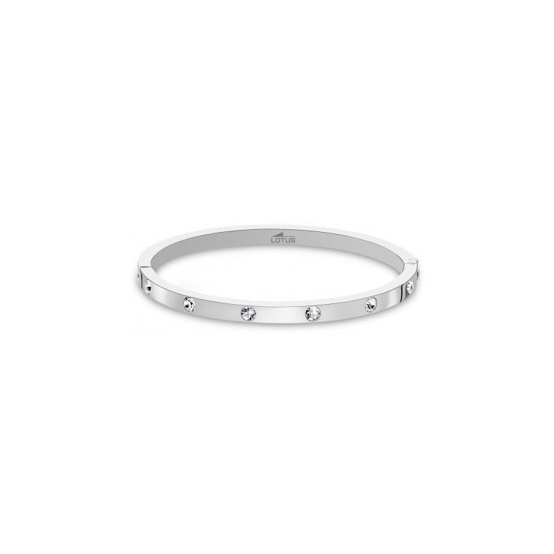 Lotus Style - Bracelet jonc, acier et oxyde de zirconium - Réf LS1846-2/1