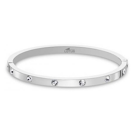 Lotus Style - Bracelet jonc, acier et oxyde de zirconium - Réf LS1846-2/1