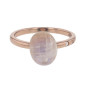 Bague Manhattan Prestige By Di Giorgio Pierre De Lune Cabochon, 1 Diamant Hsi Argent Rose 925