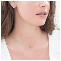 Pendentif Diamants 0.12 Ct Or Gris 9K