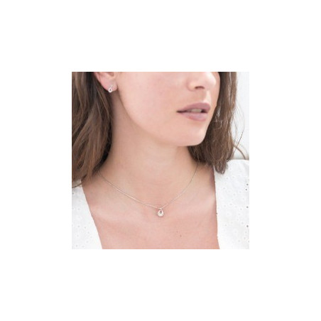 Pendentif Diamants 0.12 Ct Or Gris 9K
