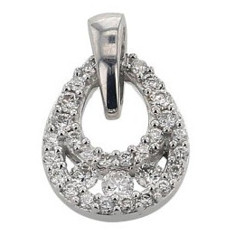Pendentif Diamants 0.12 Ct Or Gris 9K