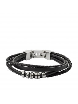 Bracelet Homme FOSSIL JF03183040 - Collection NA VINTAGE Montre style Tendance avec cuir et acier