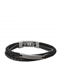Bracelet Homme FOSSIL JF03185793 - Collection Montre VINTAGE Montre style Tendance avec acier et cuir
