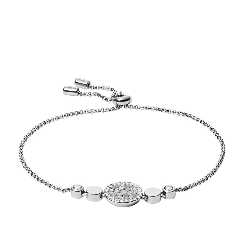 Fossil - Bracelet chaîne et perles en acier - Réf JF03223040