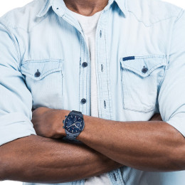 Montre Tommy Hilfiger Matthew Homme - Boîtier acier Bleu  - Bracelet acier Bleu