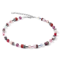 Coeur de Lion - Collier GéoCube acier, cristaux bleus - Réf 4905/10-0308