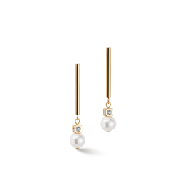 Coeur de Lion - Boucles d'oreilles Asymétrie Perles d'eau Douce - acier inoxydable blanc-or - 1102211416