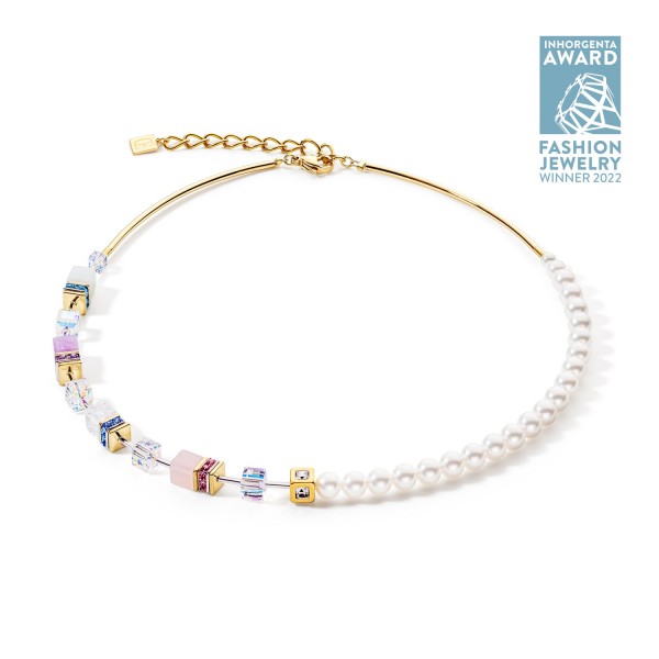 Coeur de Lion - Collier GeoCUBE Precious Fusion Pearls multicolore pastel - 5086101522