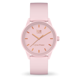 Montre Femme Ice Watch Solar Power - Boîtier résine Rose - Bracelet Silicone Rose - Réf. 018479