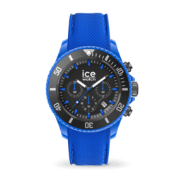 Montre Ice Watch Chrono Homme - Boitier Acier Bleu - Bracelet Silicone Bleu - Réf. 019840