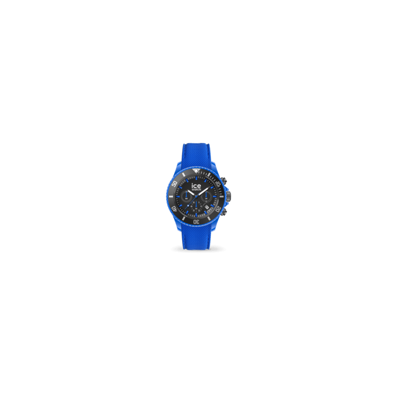 Montre Ice Watch Chrono Homme - Boitier Acier Bleu - Bracelet Silicone Bleu - Réf. 019840