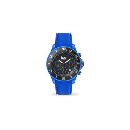 Montre Ice Watch Chrono Homme - Boitier Acier Bleu - Bracelet Silicone Bleu - Réf. 019840