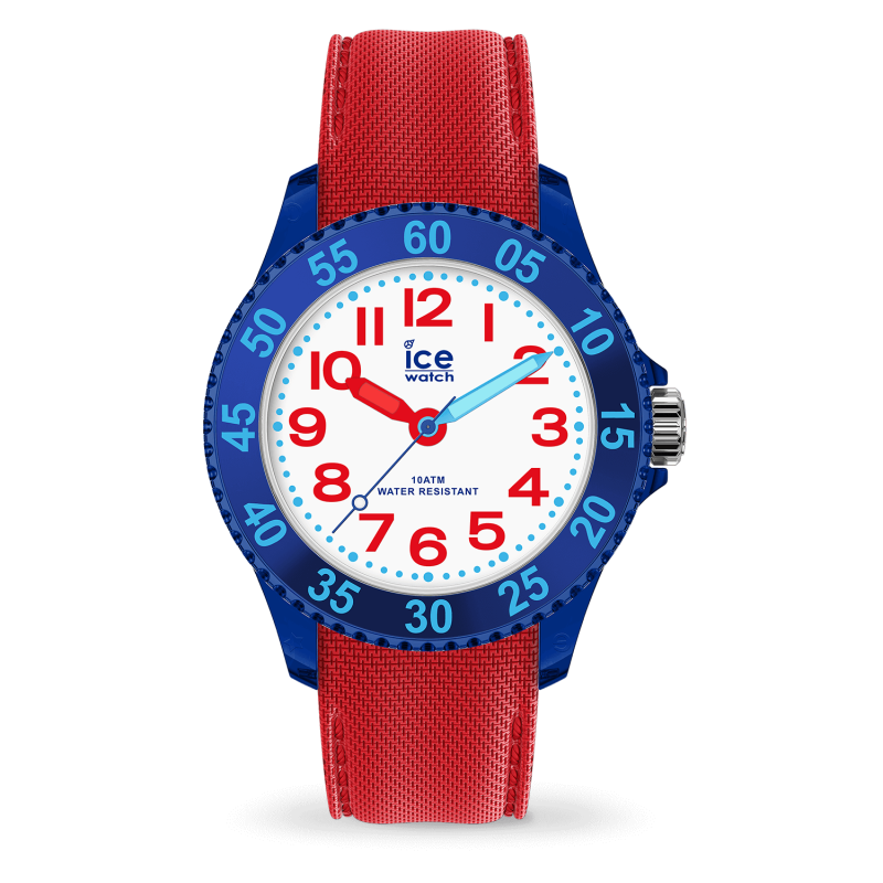 Montre Enfant Ice Watch Cartoon - Boîtier résine Bleu - Bracelet Silicone Rouge - Réf. 018933