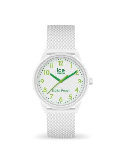 Montre Unisexe Ice Watch Solar Power - Boîtier résine Blanc - Bracelet Silicone Blanc - Réf. 018739